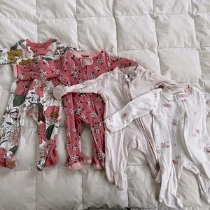 Newborn sleeper bundle. Honest Company and Carters. Smoke-free home.